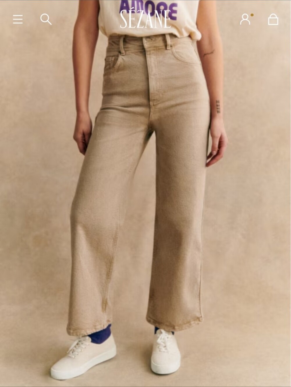 NWT Sezane Le Crop Jeans In Ochre/Camel Size 8US